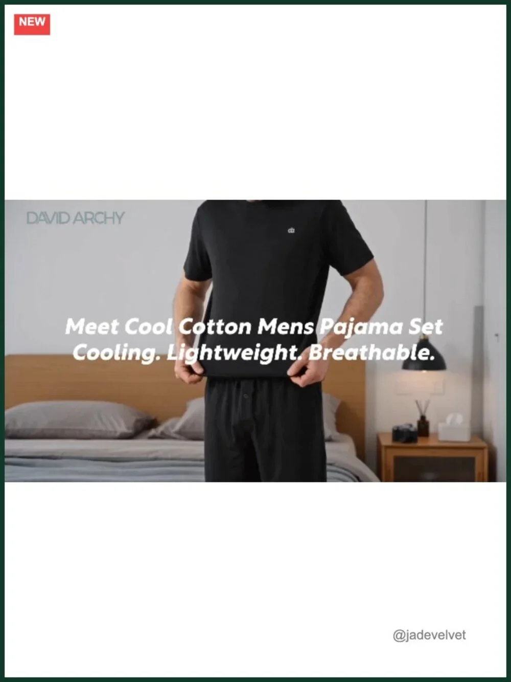 Men's Cooling Pajama Set Short Sleeve Loungewear Sleepwear Set